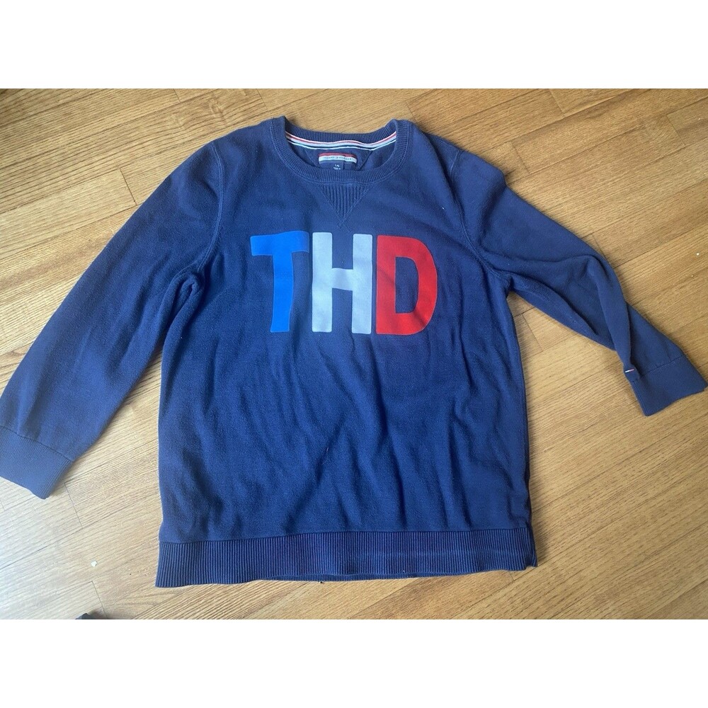 RARE Tommy Hilfiger Sweater kids youth L Navy Blue Preppy Streetwear Athleisure